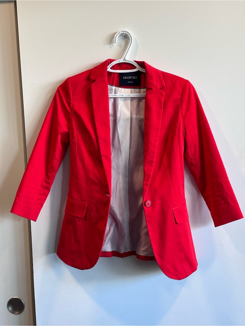 Smart Set Red Single-Button Notch Lapel Blazer